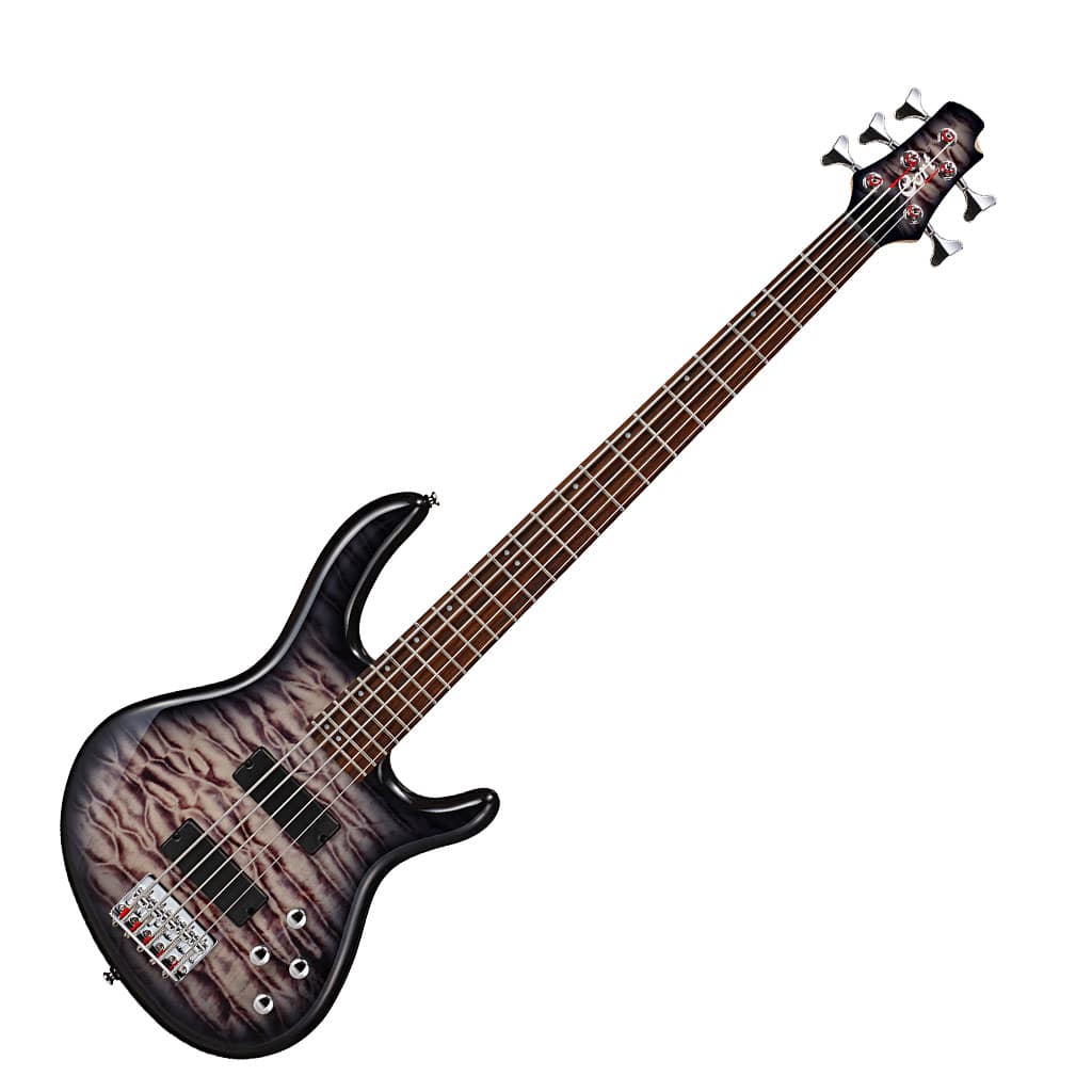 Cort Action DLX V Plus 5 String Bass Guitar Markbass EQ Faded Grey