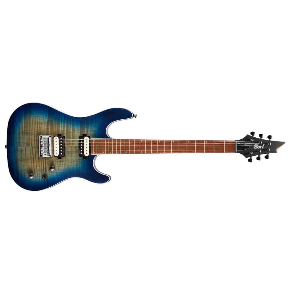 Cort KX300 Electric Guitar - Spalted Maple - Open Pore Cobalt Burst - Image 2