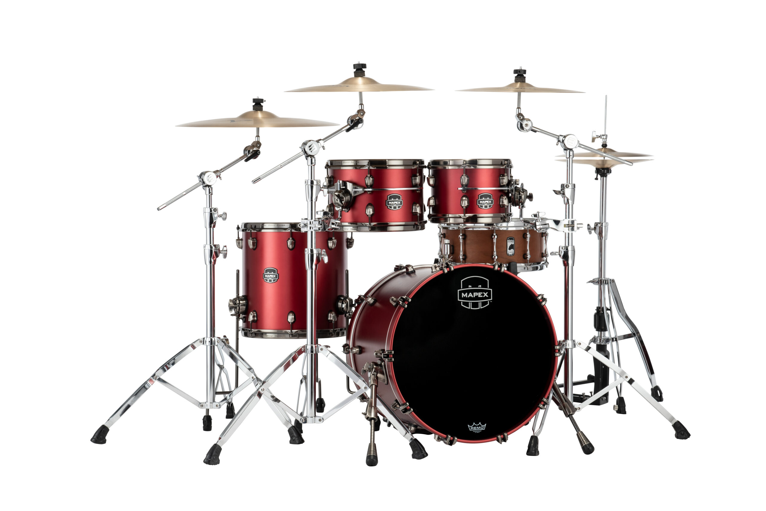 The Saturn Evolution Fusion Maple 4 Piece shell pack featuring the SONIClear II "Halo" mounting system is a bright, open, versatile and straight forward configuration. 

The Saturn Evolution Fusion Birch 4 Piece shell pack featuring the SONIClear II "Halo" mounting system is a dark, punchy and dry straight forward configuration. 

20 INCH x16 INCH  Bass Drum (No Mount), 10 INCH x7 INCH & 12 INCH x 8 INCH Toms 14 INCH x 14 INCH Floor Tom with Static 90degreeFloor Tom Legs (x3), TH800 (x2)