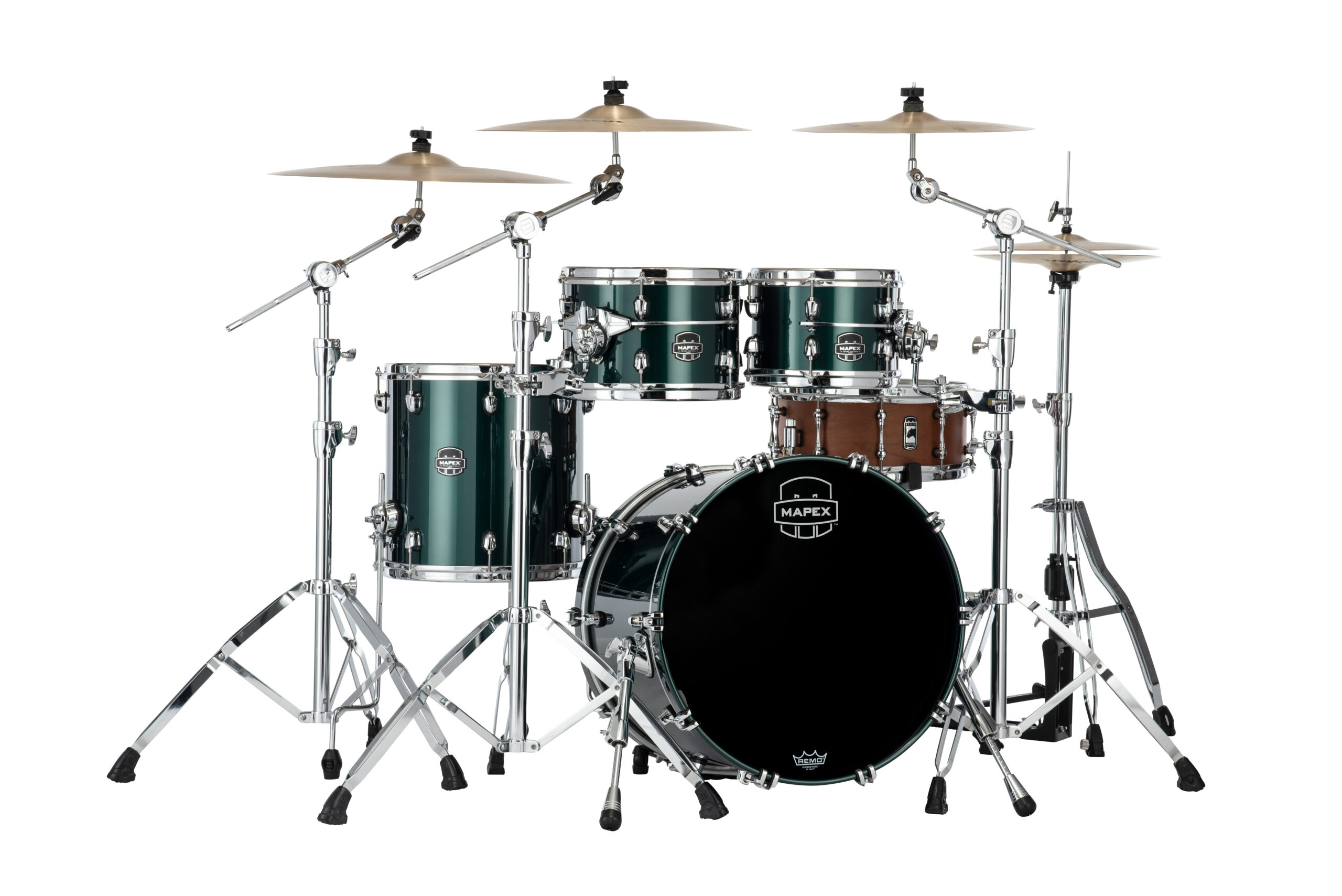 The Saturn Evolution Fusion Maple 4 Piece shell pack featuring the SONIClear II "Halo" mounting system is a bright, open, versatile and straight forward configuration. 

The Saturn Evolution Fusion Birch 4 Piece shell pack featuring the SONIClear II "Halo" mounting system is a dark, punchy and dry straight forward configuration. 

20 INCH x16 INCH  Bass Drum (No Mount), 10 INCH x7 INCH & 12 INCH x 8 INCH Toms 14 INCH x 14 INCH Floor Tom with Static 90degreeFloor Tom Legs (x3), TH800 (x2)