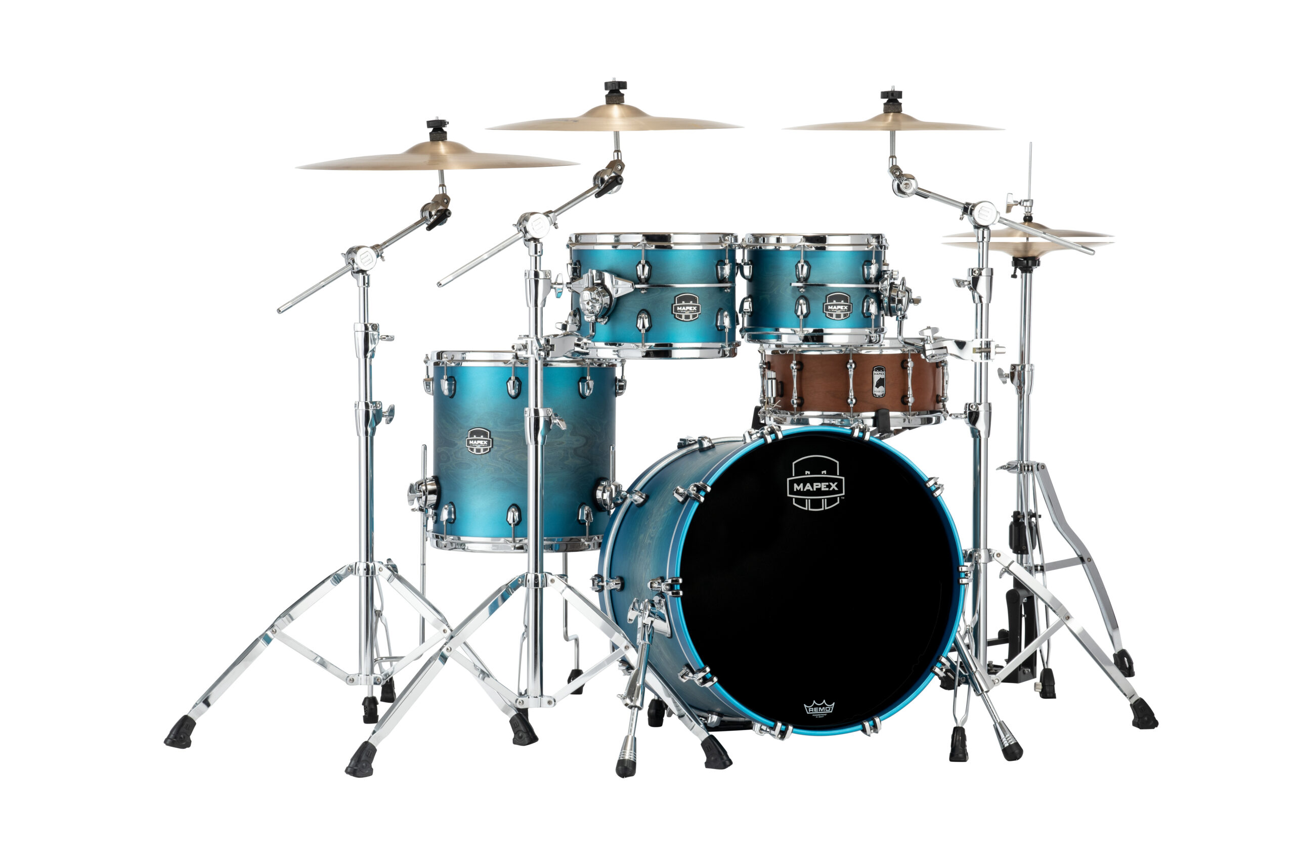 The Saturn Evolution Fusion Maple 4 Piece shell pack featuring the SONIClear II "Halo" mounting system is a bright, open, versatile and straight forward configuration. 

The Saturn Evolution Fusion Birch 4 Piece shell pack featuring the SONIClear II "Halo" mounting system is a dark, punchy and dry straight forward configuration. 

20 INCH x16 INCH  Bass Drum (No Mount), 10 INCH x7 INCH & 12 INCH x 8 INCH Toms 14 INCH x 14 INCH Floor Tom with Static 90degreeFloor Tom Legs (x3), TH800 (x2)