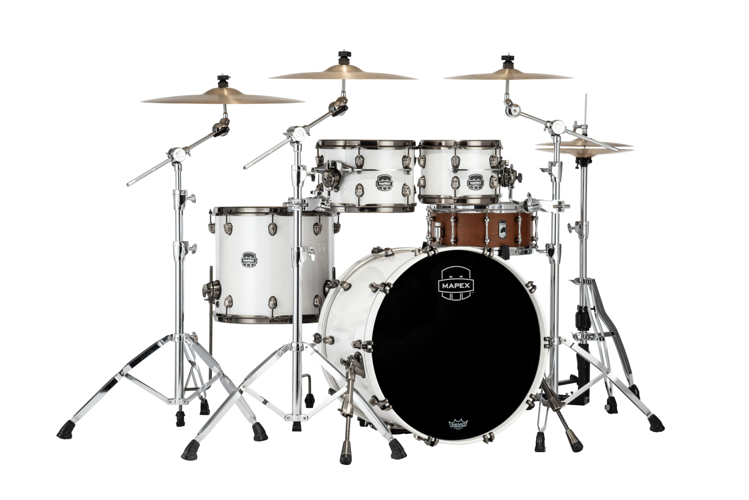 The Saturn Evolution Classic Maple 4 piece shell pack featuringthe SONIClear II "Halo" mounting system is a bright, open, versatile and classic rock configuration. 

The Saturn Evolution Classic Birch 4 piece shell pack featuring the SONIClear II "Halo" mounting system is a dark, punchy, dry and classic rock configuration. 

22 INCH x 16 INCH Bass Drum (No Mount) , 10 INCH x7  INCH  & 12 INCH x 8 INCH Toms, 16 INCH x14 INCH  Floor Tom  with Static 90degreeFloor Tom Legs (x3), TH800 (x2)