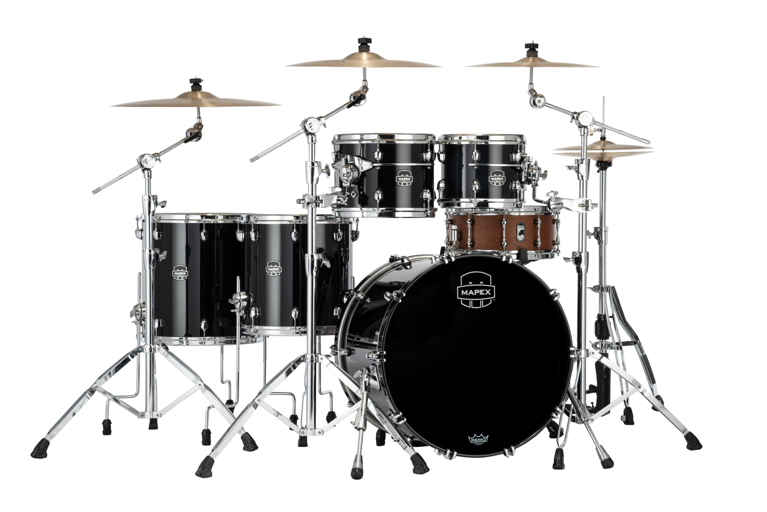 The Saturn Evolution Workhorse Maple 5 Piece shell pack featuring the SONIClear II "Halo" mounting system is a bright, open, and versatile "anything goes" configuration. 

The Saturn Evolution Workhorse Birch 5 Piece shell pack featuring the SONIClear II "Halo" mounting system is a dark, punchy and dry "anything goes" configuration. 

22 INCH x18 INCH  Bass Drum (No Mount), 10 INCH x 8 INCH  & 12 INCH x 9 INCH  Toms 14 INCH x  14 INCH , 16 INCH x16 INCH  Floor Tom  with Static 90degreeFloor Tom Legs (x6), TH800 (x2)