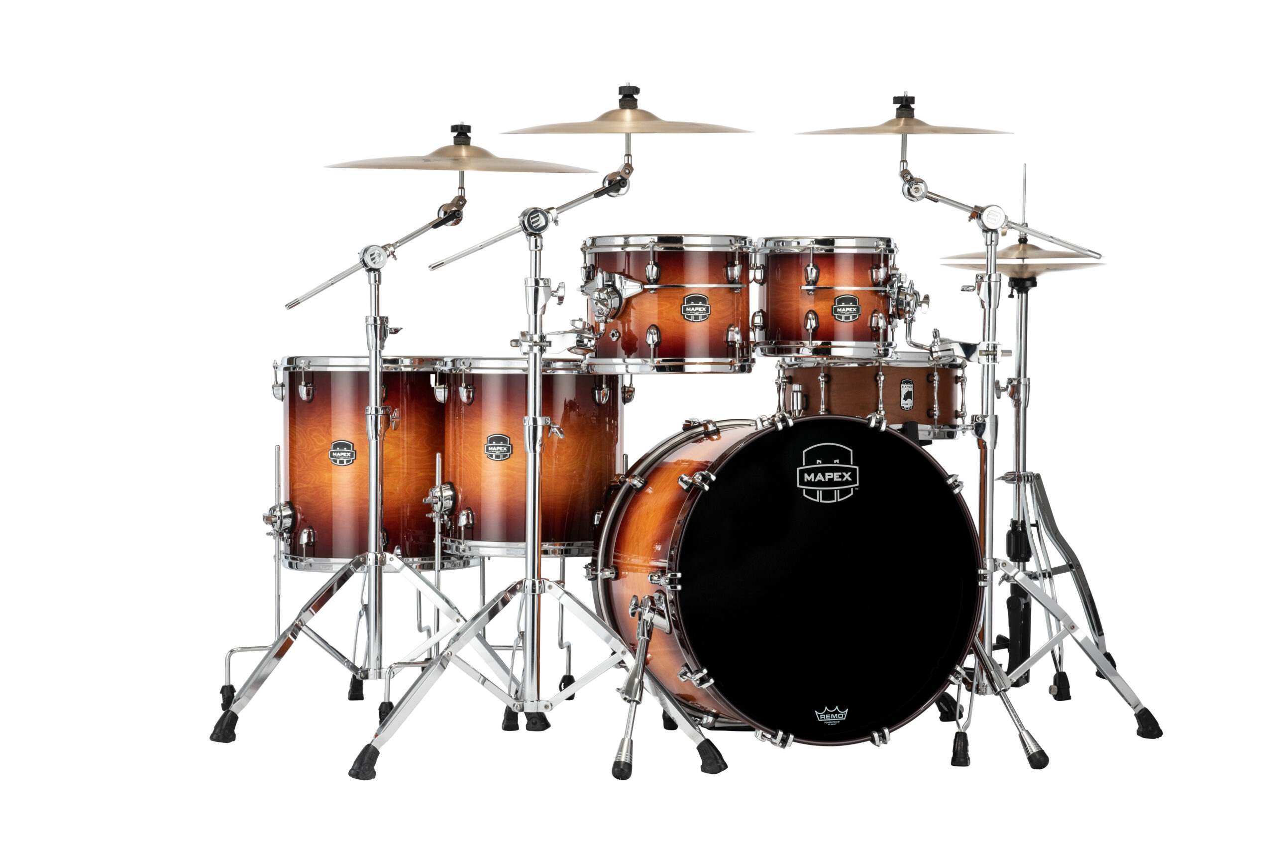 The Saturn Evolution Workhorse Maple 5 Piece shell pack featuring the SONIClear II "Halo" mounting system is a bright, open, and versatile "anything goes" configuration. 

The Saturn Evolution Workhorse Birch 5 Piece shell pack featuring the SONIClear II "Halo" mounting system is a dark, punchy and dry "anything goes" configuration. 

22 INCH x18 INCH  Bass Drum (No Mount), 10 INCH x 8 INCH  & 12 INCH x 9 INCH  Toms 14 INCH x  14 INCH , 16 INCH x16 INCH  Floor Tom  with Static 90degreeFloor Tom Legs (x6), TH800 (x2)