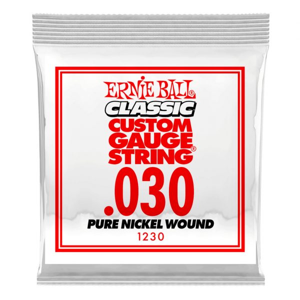 Ernie Ball .030 Classic Pure Nickel Wound Electric Guitar Strings 6 Pack