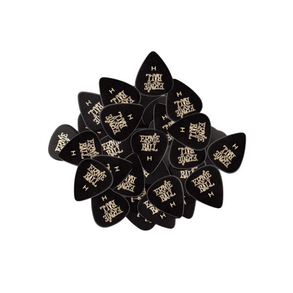 Ernie Ball Cellulose Guitar Picks - Heavy Black - 144 Pack