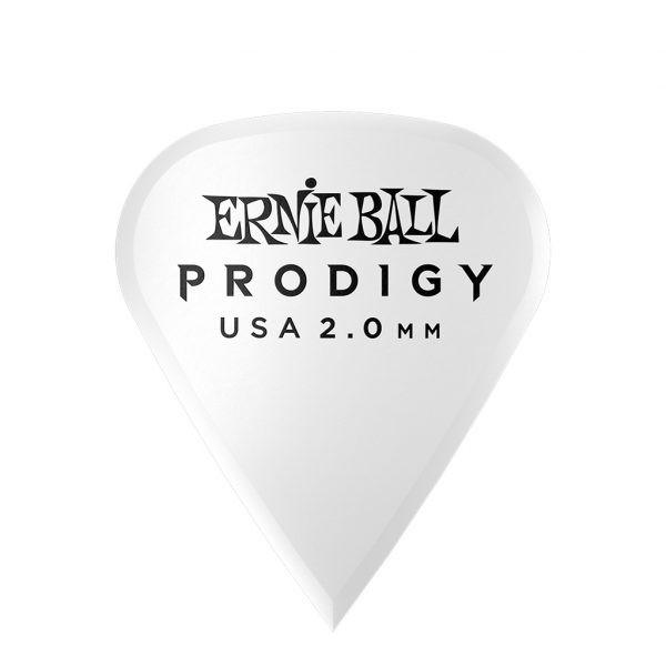 Ernie Ball Prodigy Guitar Picks - Sharp 2.0mm White - 6 Pack