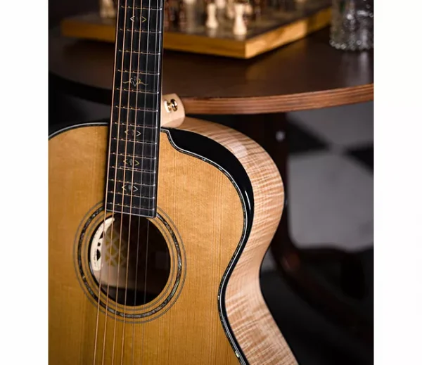 Cort GOLD-Passion Gold Series Acoustic Electric Guitar - Solid Engelman Top with Bevel Cutaway - Image 3
