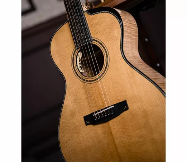 Cort GOLD-Passion Gold Series Acoustic Electric Guitar - Solid Engelman Top with Bevel Cutaway - Image 6