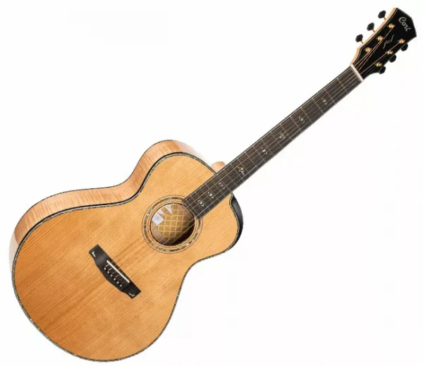 Cort GOLD-Passion Gold Series Acoustic Electric Guitar - Solid Engelman Top with Bevel Cutaway - Image 2