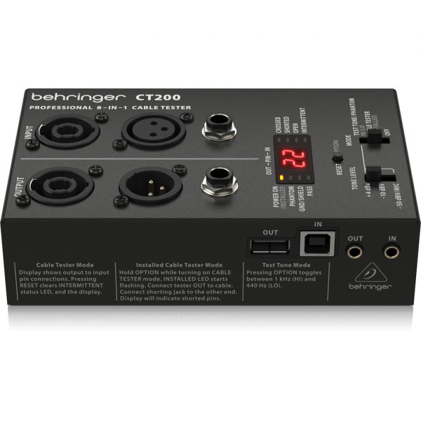 Behringer CT200 Microprocessor-Controlled 8-in-1 Cable Tester - Image 2