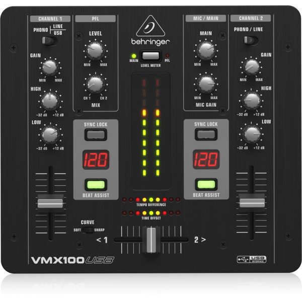 Behringer VMX100USB Professional 2-Channel DJ Mixer