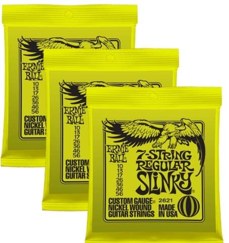 Ernie Ball 7-String Regular Slinky Electric Guitar Strings (10-56) - Image 2