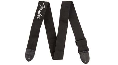 Fender Black Polyester Grey Logo Guitar Strap