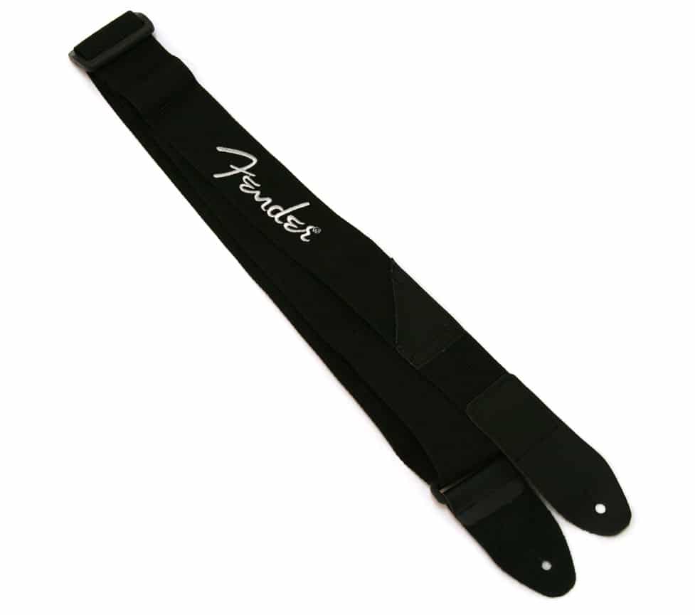 Fender Black Polyester Grey Logo Guitar Strap - Image 2
