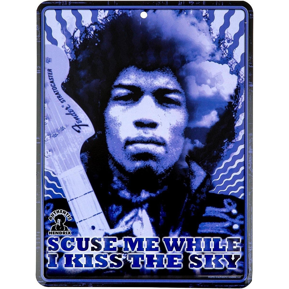 Fender JIMI Hendrix Kiss the Sky Design Tin Sign art work - Image 2