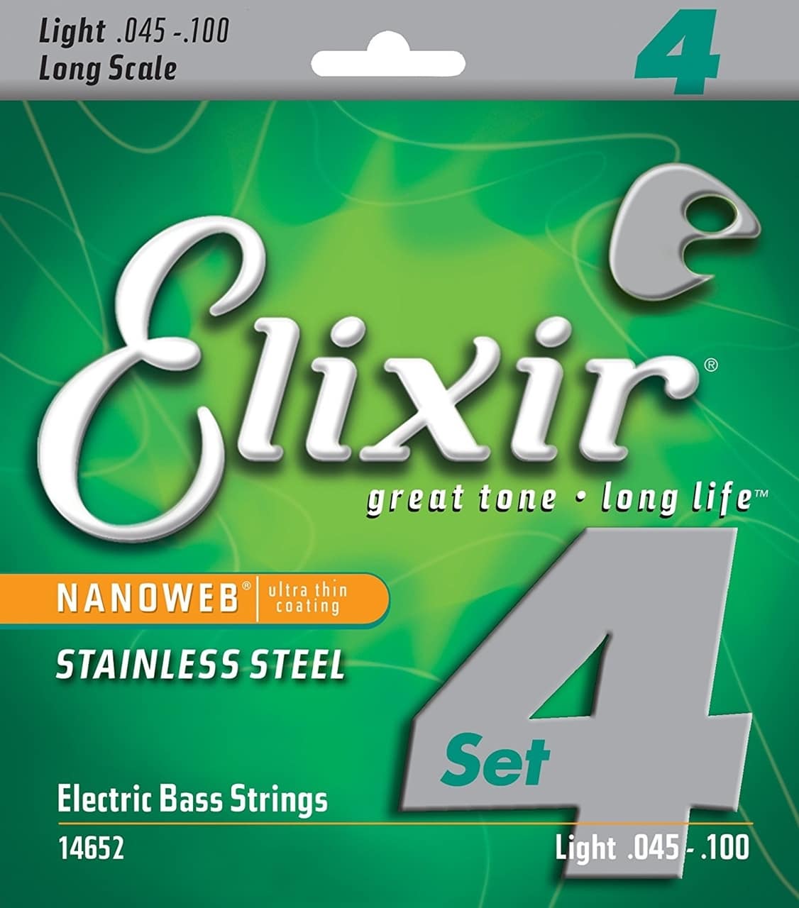 Elixir Nanoweb Stainless Steel 4-String Bass Guitar Strings - (45-100) - Image 4