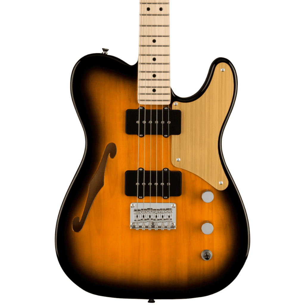 Squier by Fender Paranormal Cabronita Telecaster® Thinline Electric Guitar - Gold Anodized Pickguard - 2-Color Sunburst