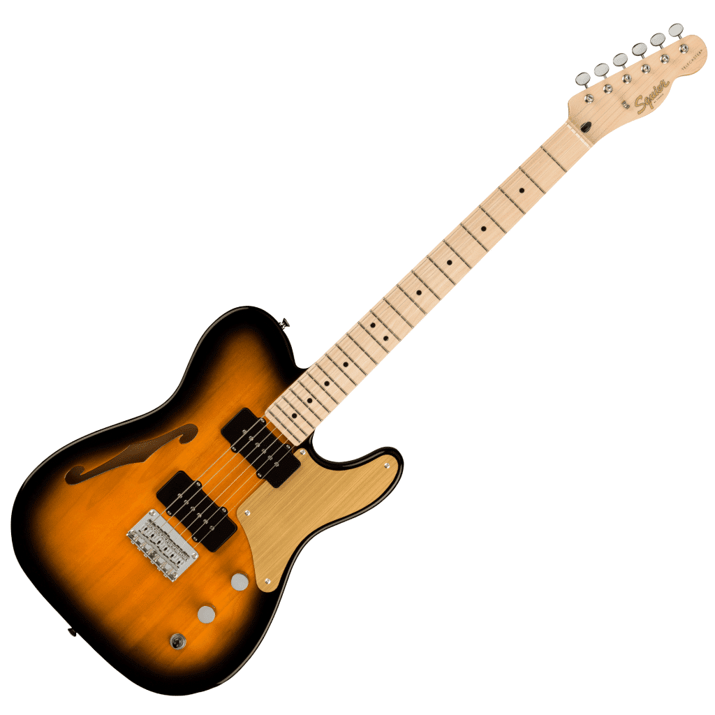 Squier by Fender Paranormal Cabronita Telecaster® Thinline Electric Guitar - Gold Anodized Pickguard - 2-Color Sunburst - Image 2