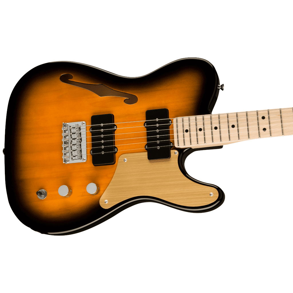 Squier by Fender Paranormal Cabronita Telecaster® Thinline Electric Guitar - Gold Anodized Pickguard - 2-Color Sunburst - Image 4