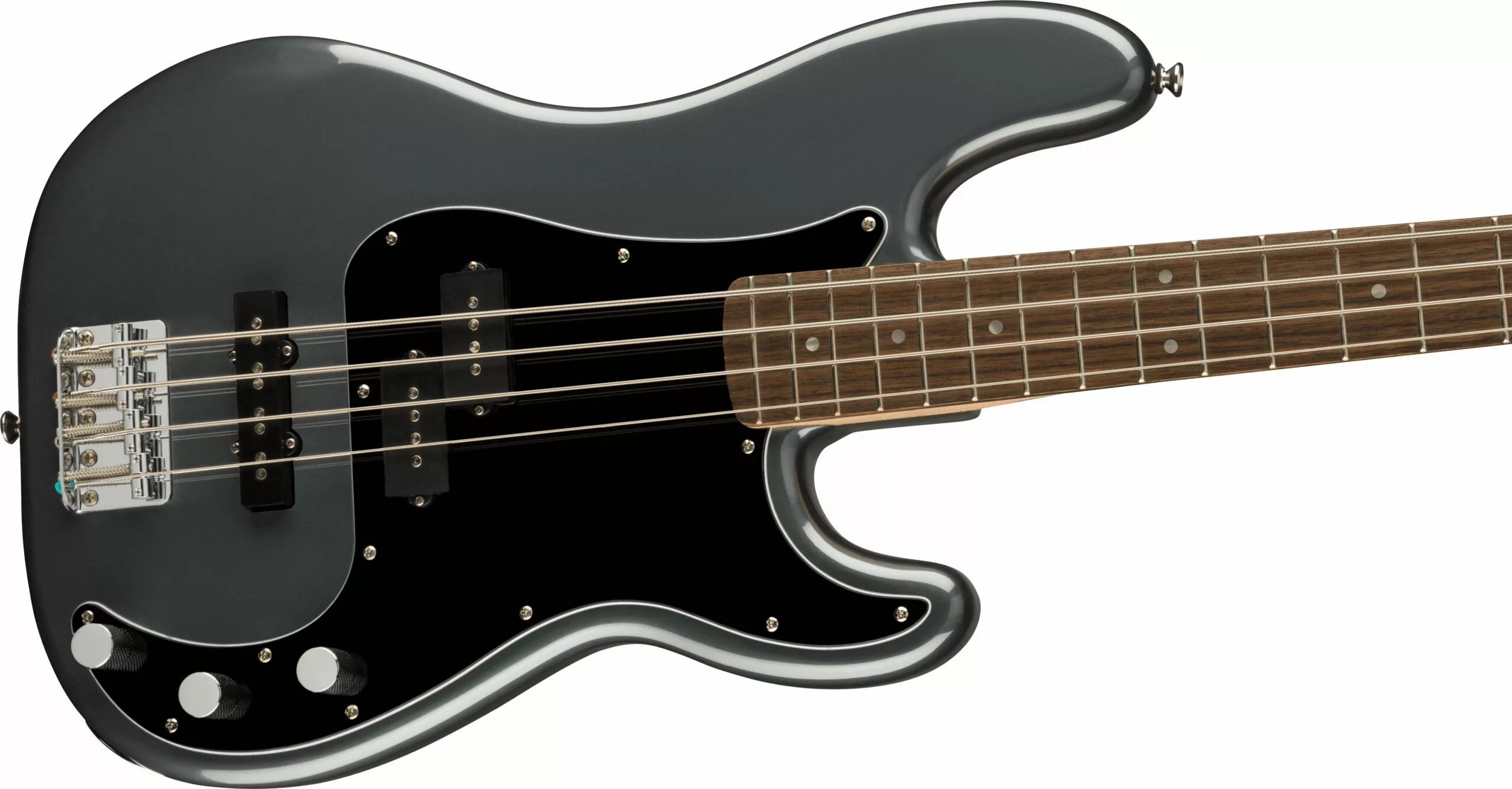 Squier Affinity Series™ Precision Bass® PJ, Laurel Fingerboard, Black Pickguard, Charcoal Frost Metallic - Image 5
