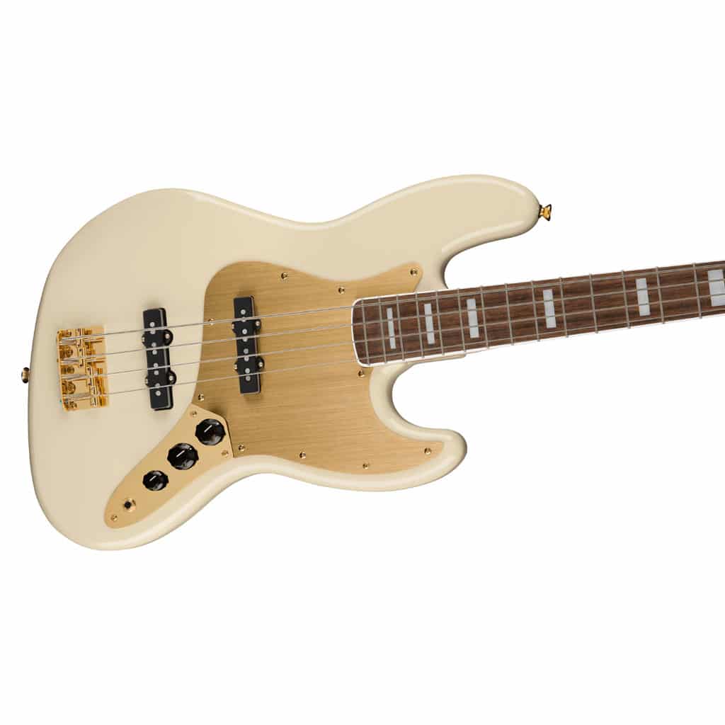 Squier by Fender 40th Anniversary Jazz Bass® Gold Edition - Olympic White - Image 4