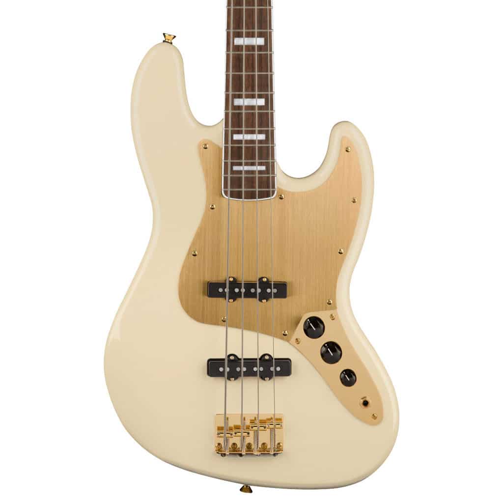 Squier by Fender 40th Anniversary Jazz Bass® Gold Edition - Olympic White