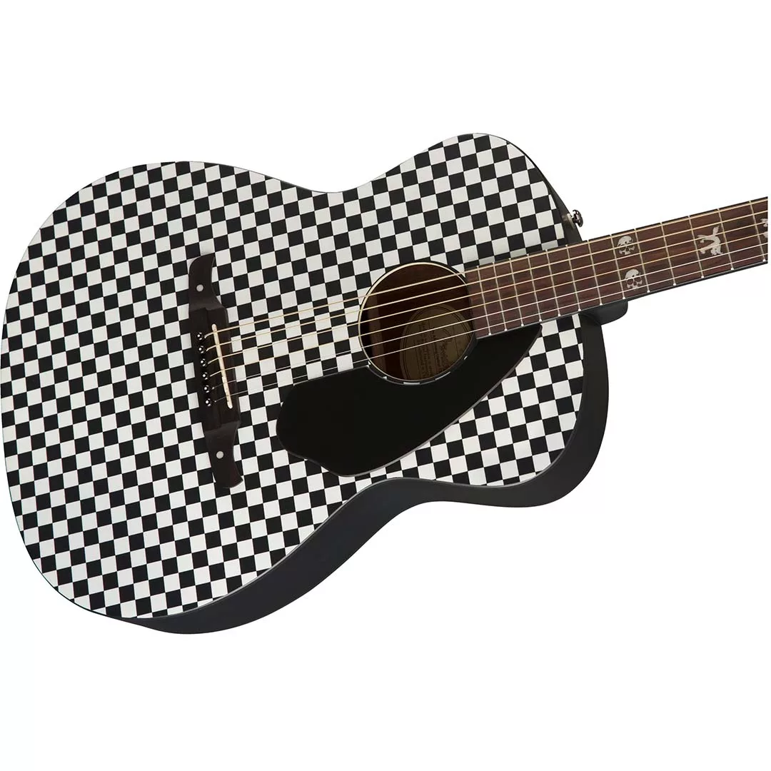 Fender Tim Armstrong Hellcat Acoustic Guitar, Walnut Fingerboard, Checkerboard - Image 6