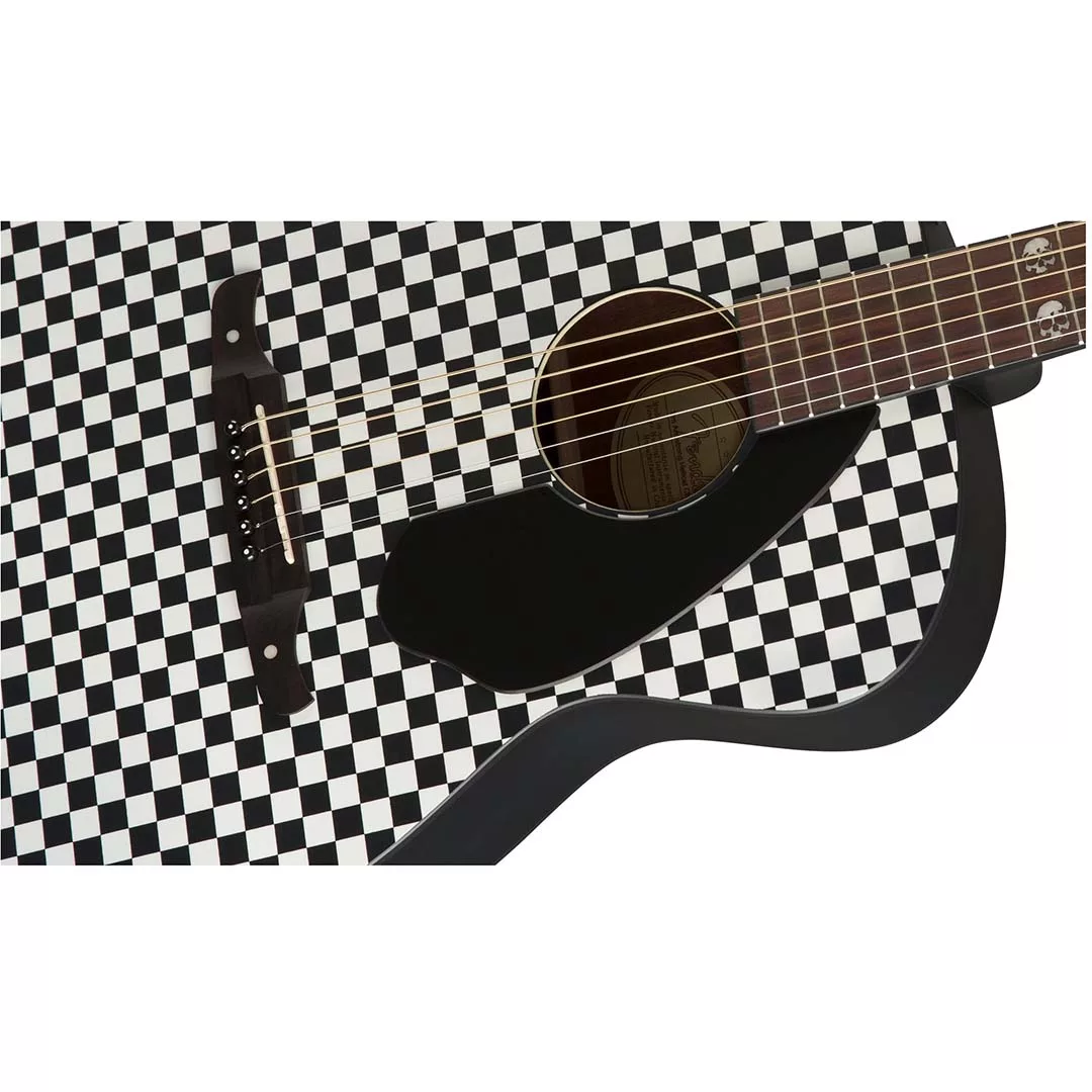 Fender Tim Armstrong Hellcat Acoustic Guitar, Walnut Fingerboard, Checkerboard - Image 5