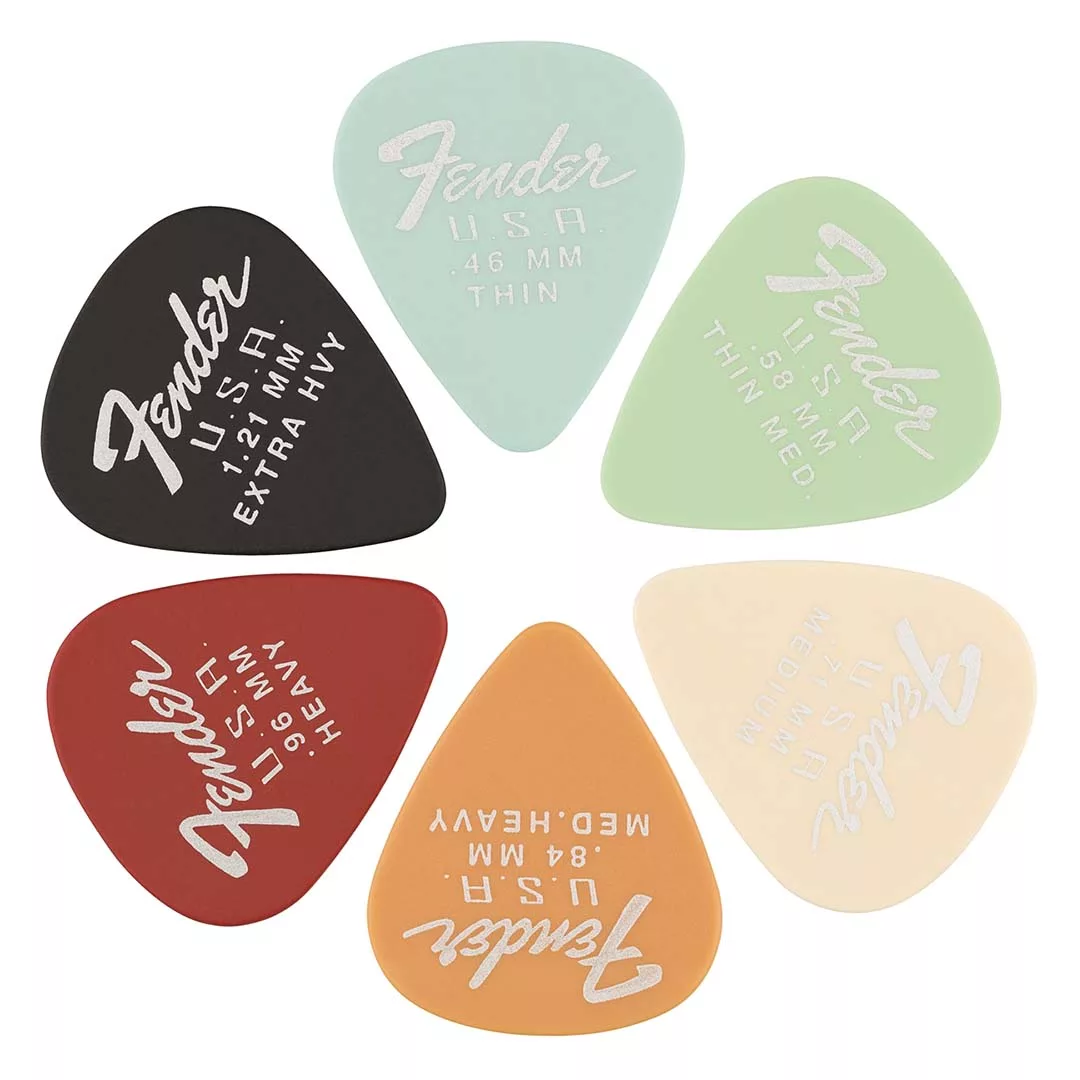 Fender Dura-Tone® Delrin Picks, 351 Shape Pick - Black - Image 2