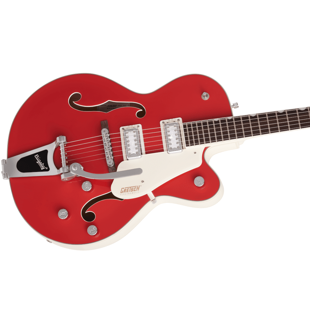 Gretsch G5410T Limited Edition Electromatic® "Tri-Five" Hollow Body Guitar with Bigsby®- Two-Tone Fiesta Red/Vintage White - Image 4