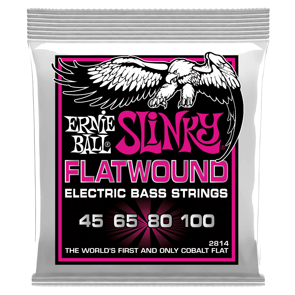 Ernie Ball Super Slinky Flatwound 4-String Bass Strings - (45-100)