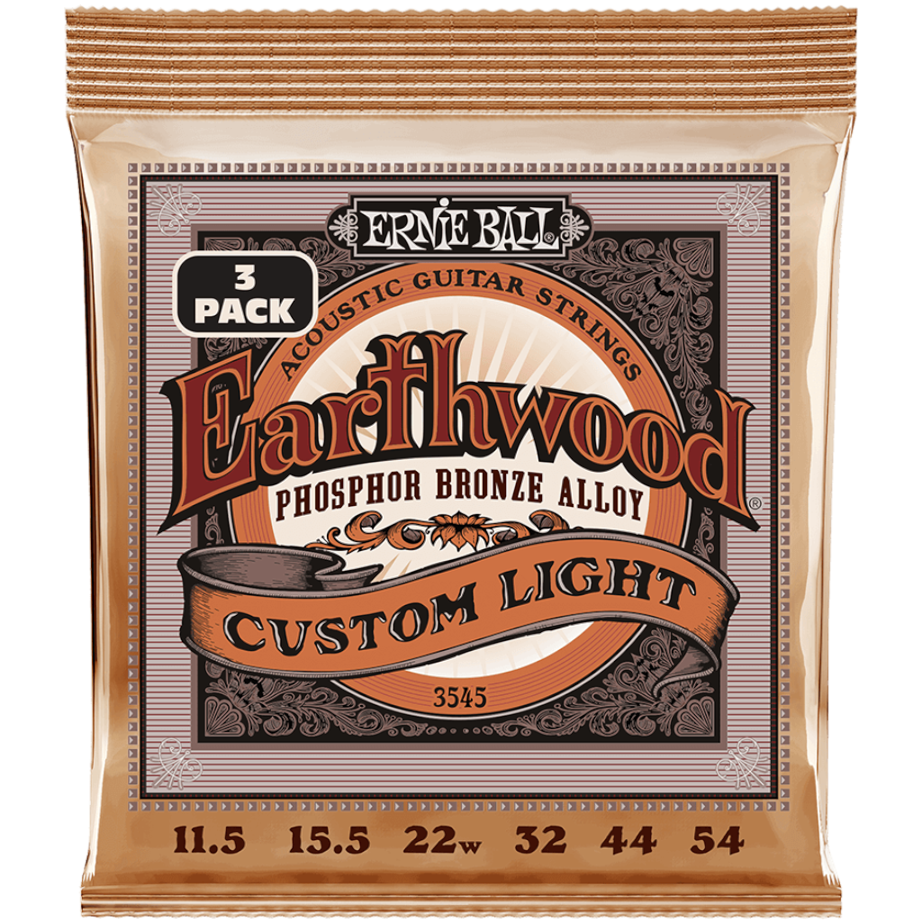 Ernie Ball Earthwood Phosphor Bronze Acoustic Guitar Strings - (11.5-54) - 3-Pack