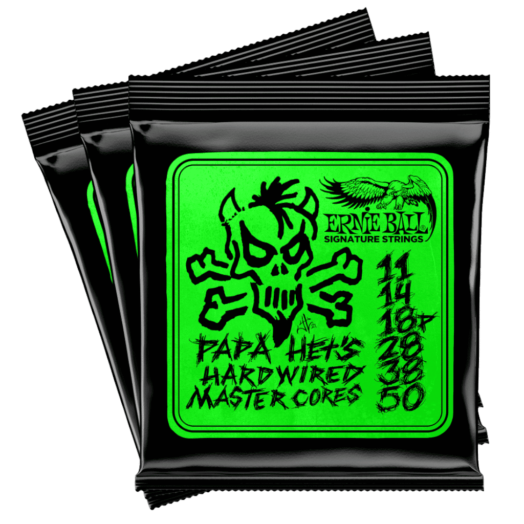 Ernie Ball Papa Het's Hardwired Master Core Signature Limited Edition Electric Guitar Strings - 3-Pack - Image 4