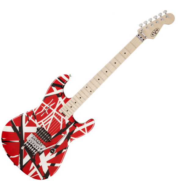 EVH Striped Series Electric Guitar - Red with Black and White Stripes ...