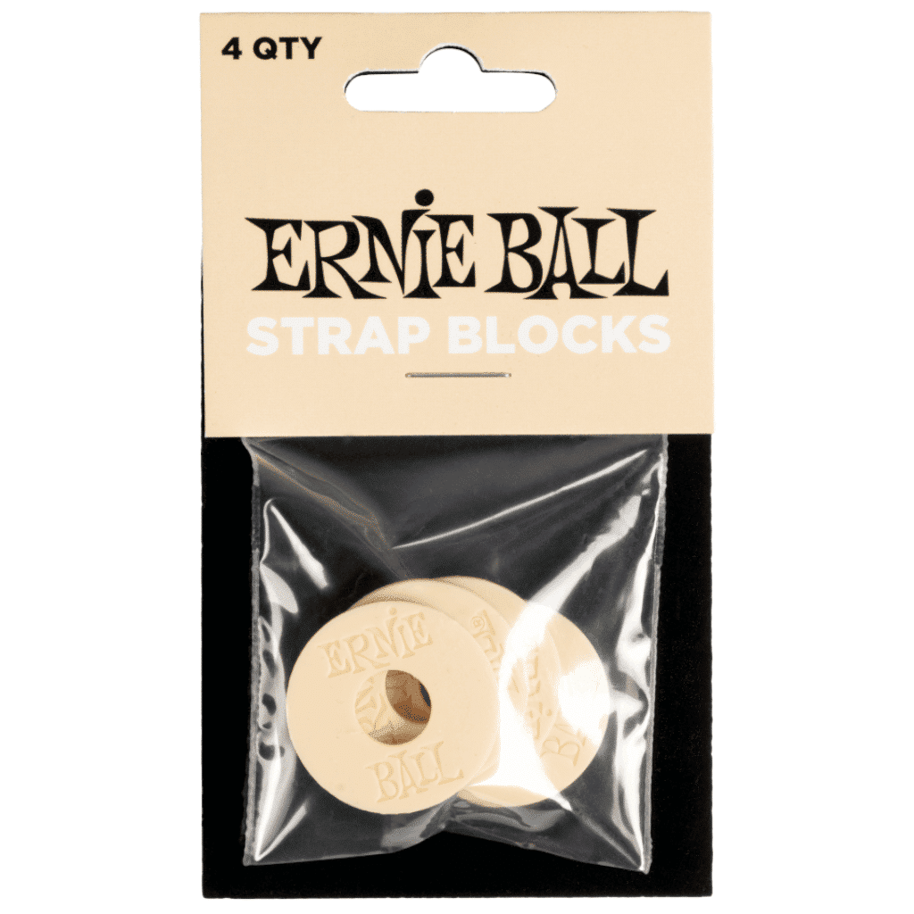 Ernie Ball Rubber Strap Blocks - Cream (4 Pack)