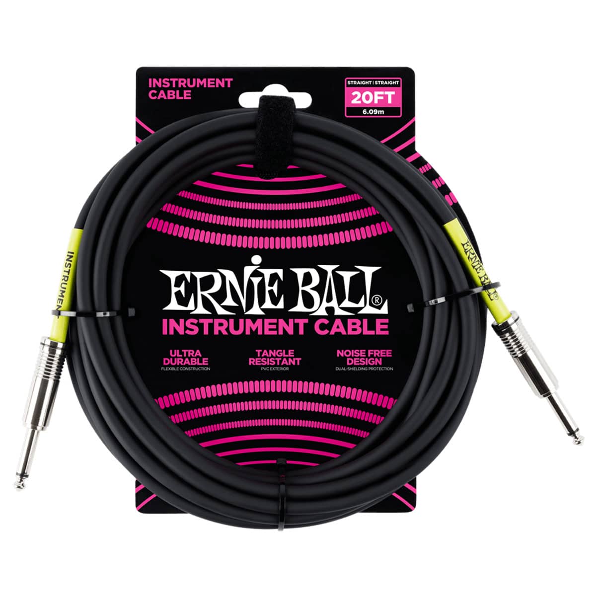 Ernie Ball Straight/Angled Instrument Cable Black - 6m