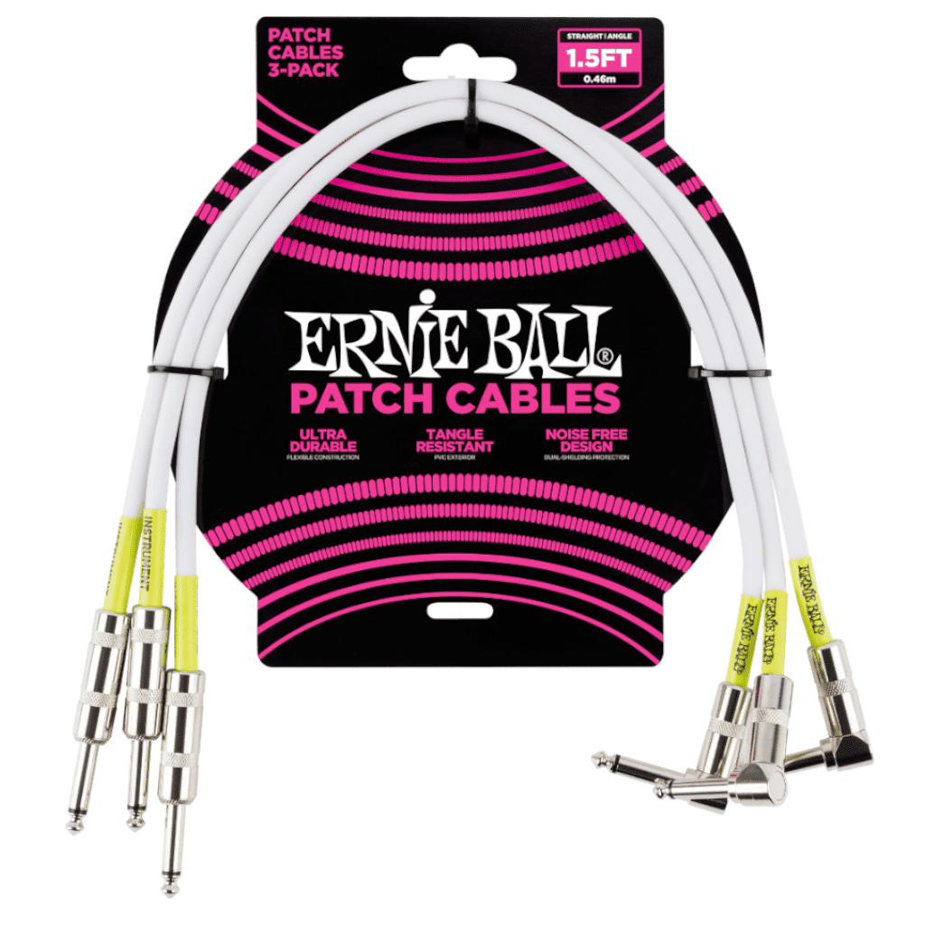 Ernie Ball Straight/Angle Patch Cable - 45cm - White