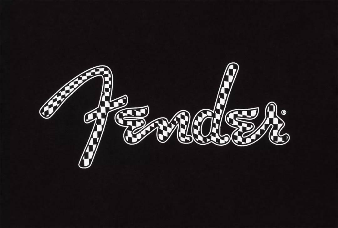 Fender® Spaghetti Wavy Checker Logo Tee, Black, L - Image 2
