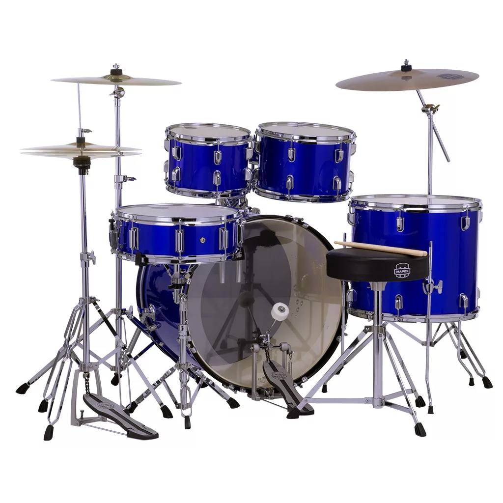 Mapex COMET Rock Drum Kit - Indigo Blue (with 3 Cymbals & 5-Piece Hardware) - Image 3