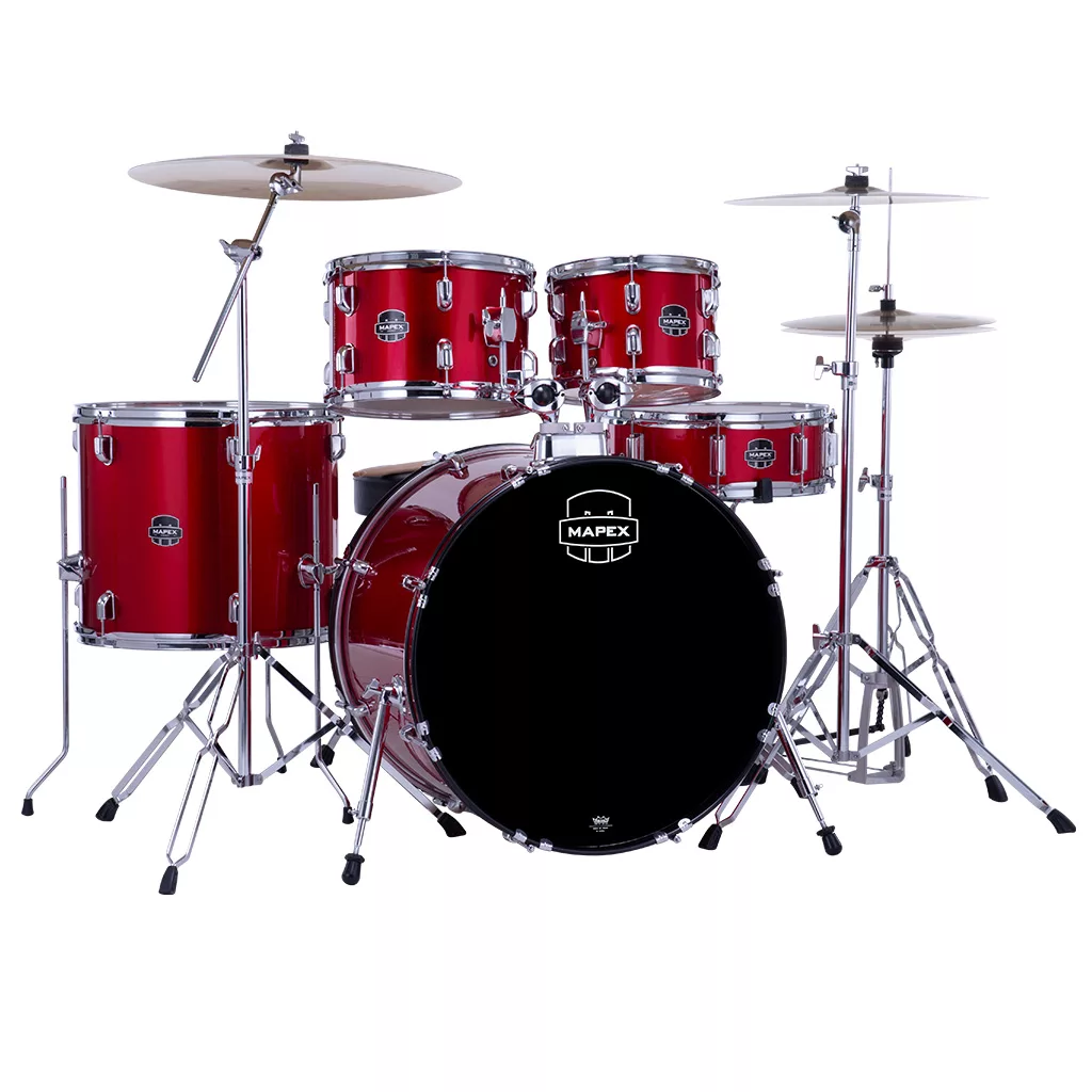 Mapex COMET Rock Drum Kit - Infra Red (with 3 Cymbals & 5-Piece Hardware)