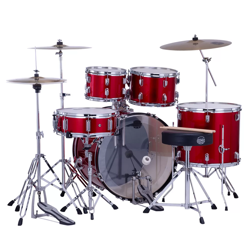 Mapex COMET Rock Drum Kit - Infra Red (with 3 Cymbals & 5-Piece Hardware) - Image 3