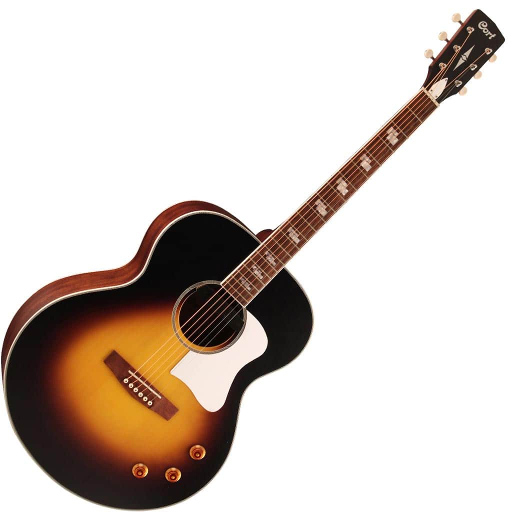 Cort CJ Retro Jumbo Acoustic-Electric Guitar with Gig Bag - Vintage Burst - Image 2