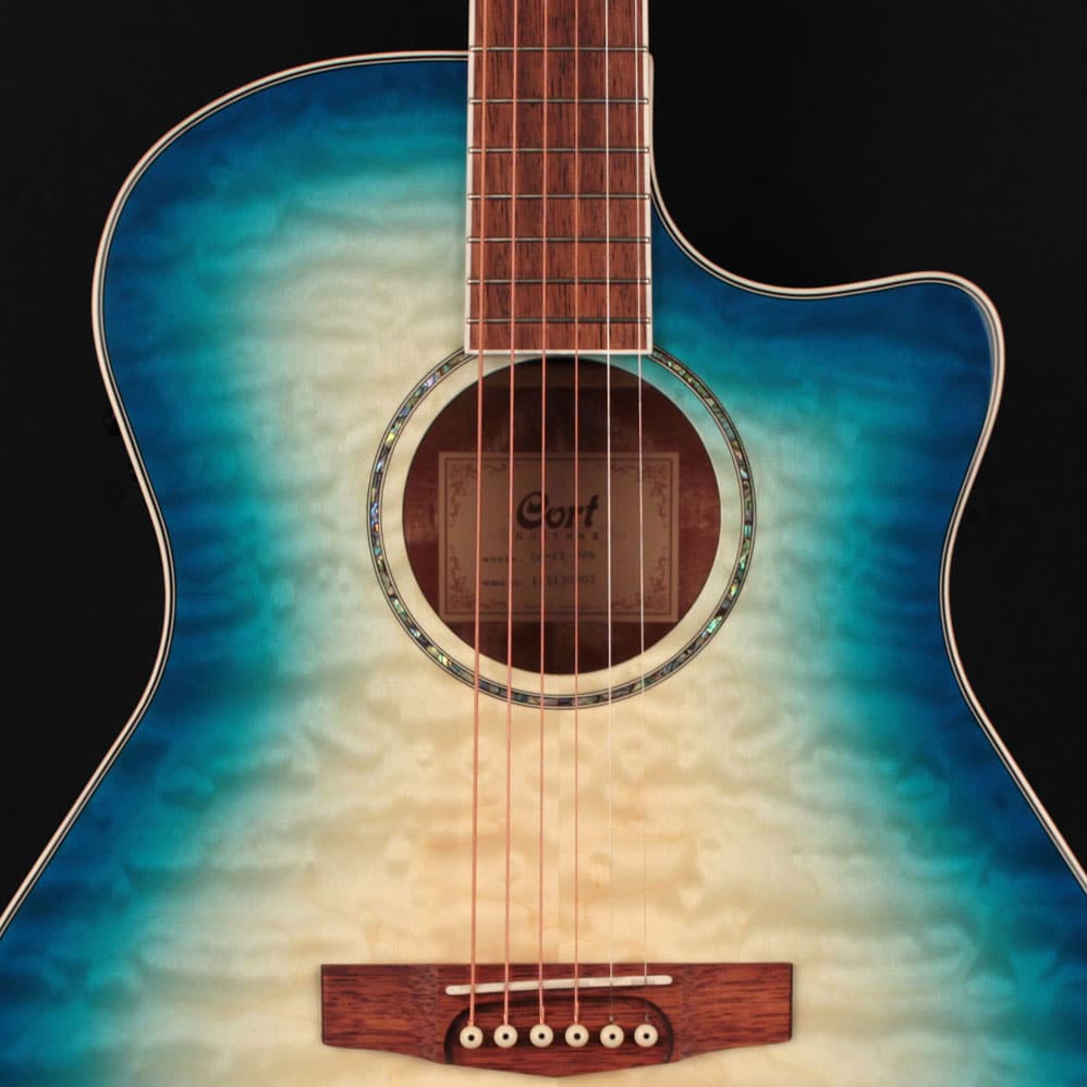 Cort GA-QF Acoustic-Electric Guitar - Coral Blue Burst - Image 12