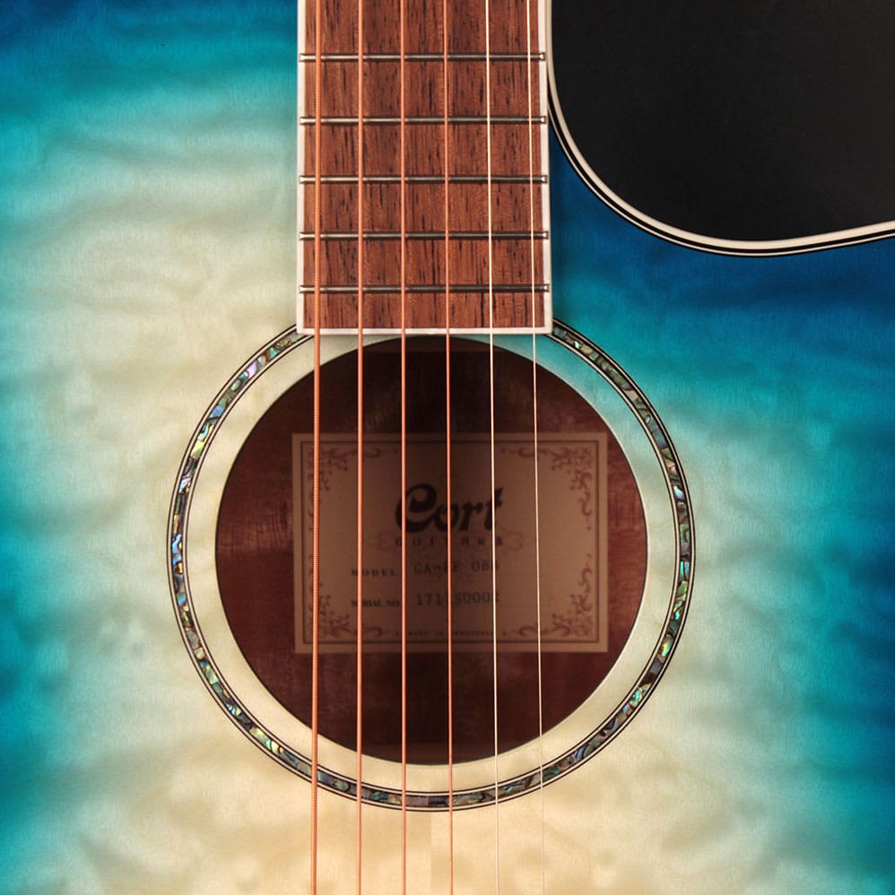 Cort GA-QF Acoustic-Electric Guitar - Coral Blue Burst - Image 3