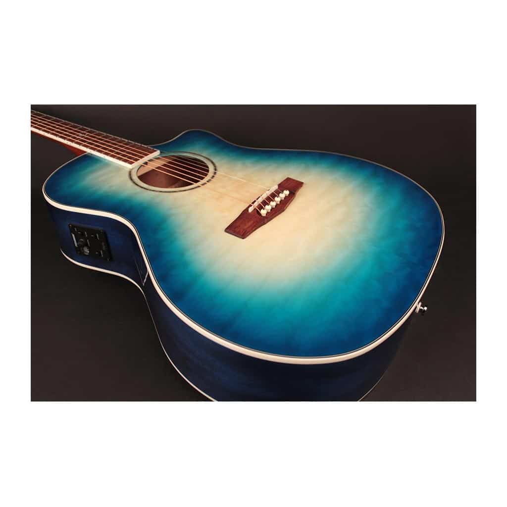 Cort GA-QF Acoustic-Electric Guitar - Coral Blue Burst - Image 11