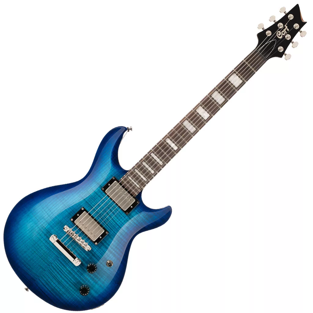 Cort M600 HH Electric Guitar - Flamed Maple Blue Burst - Image 2