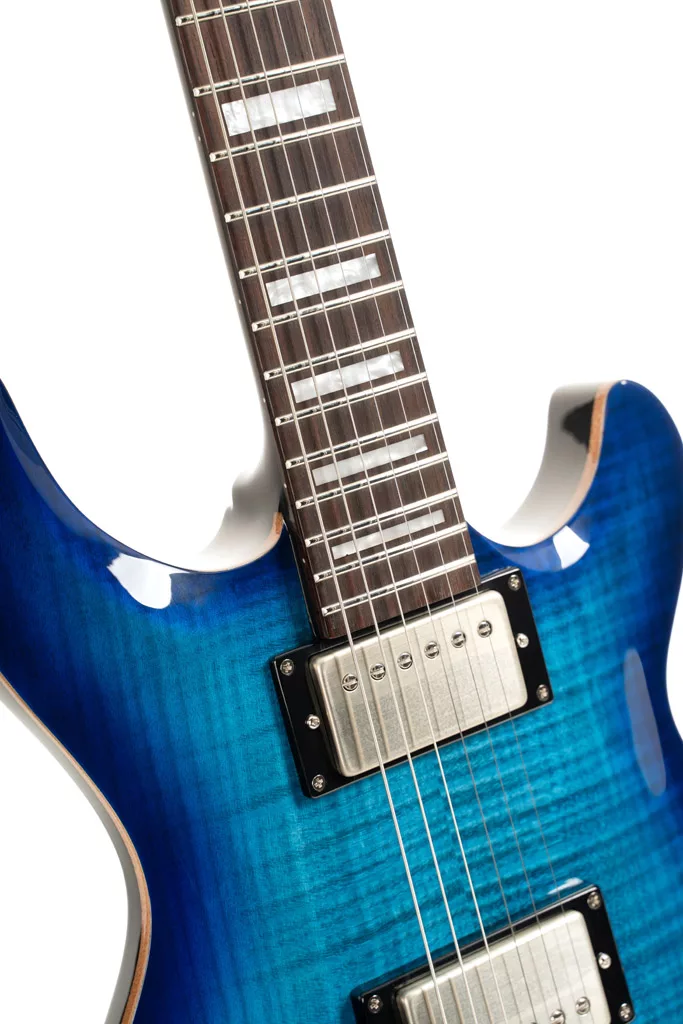 Cort M600 HH Electric Guitar - Flamed Maple Blue Burst - Image 4
