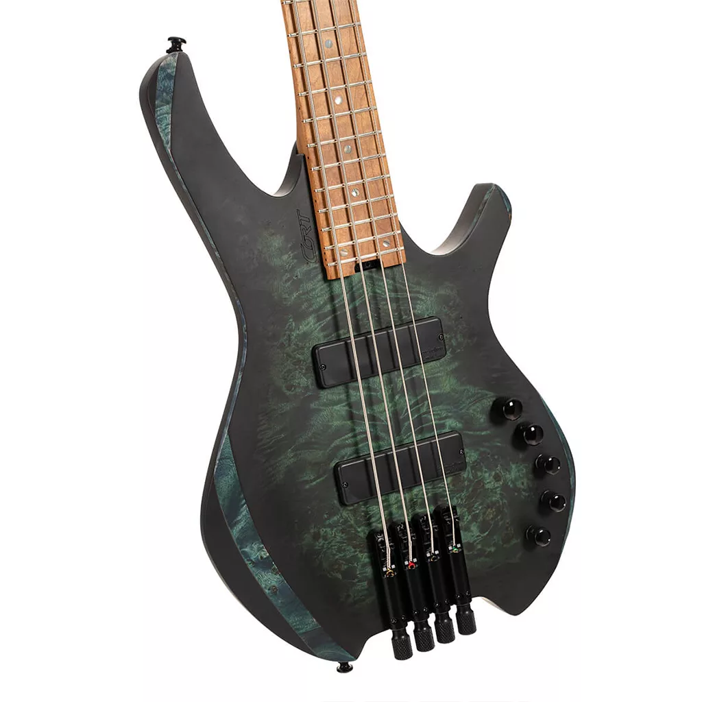 Cort SPACE4 Headless 4-String Electric Bass Guitar – Star Dust Green - Image 4