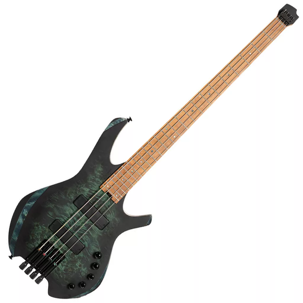 Cort SPACE4 Headless 4-String Electric Bass Guitar – Star Dust Green - Image 2